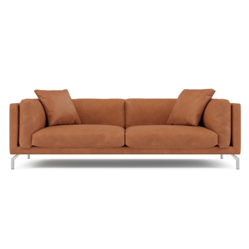 Valencia Zadar – Causeuse large en cuir nappa italien 11000，à 100 %, fini cognac