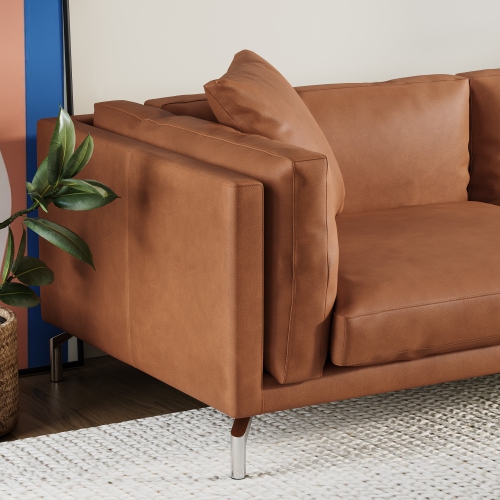 Valencia Zadar – Causeuse large en cuir nappa italien 11000，à 100 %, fini cognac