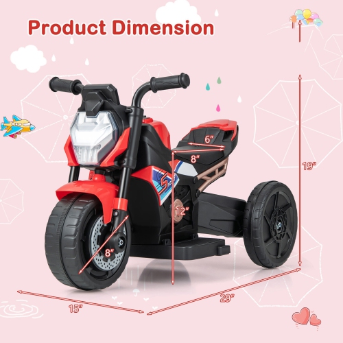 Gymax 2-in-1 Kids Electric Motorcycle w/ Detachable Training Wheels Headlight & Horn