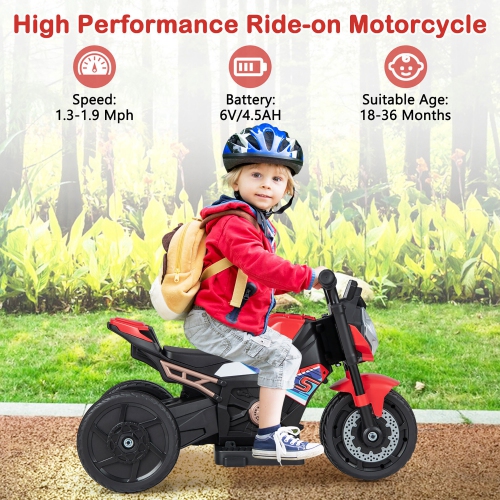 Gymax 2-in-1 Kids Electric Motorcycle w/ Detachable Training Wheels Headlight & Horn