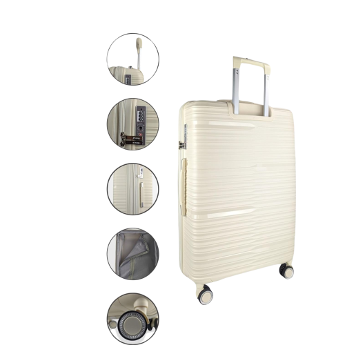 Bagage de cabine extensible léger de 20&nbsp;po résistant au bris à 100 % PP de TRAVLR avec verrou TSA, roulettes mutantes et chariot en aluminium -