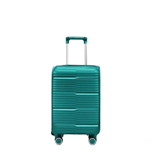 Valise à roulettes extensible légère 100 % PP de 24&nbsp;po de TRAVLR avec verrou TSA, roulettes mutes et chariot en aluminium - Bleu corail