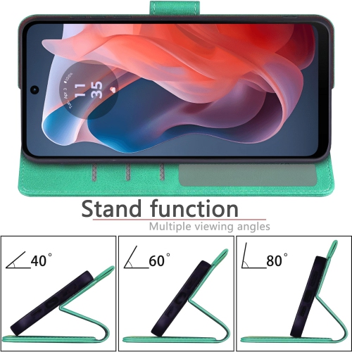 XCRS PU Leather Flip Pouch Wallet Case with Card Slot, Wristband Lanyard Multi-Angle View Stand for Motorola G Play