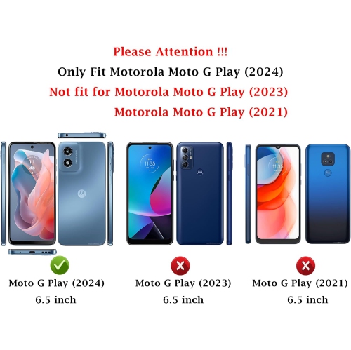 XCRS – Étui portefeuille en cuir pu à rabat avec fente pour carte, dragonne, support à angles multiples pour G Play de Motorola