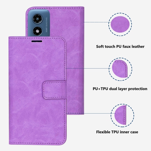 XCRS – Étui portefeuille en cuir pu à rabat avec fente pour carte, dragonne, support à angles multiples pour G Play de Motorola