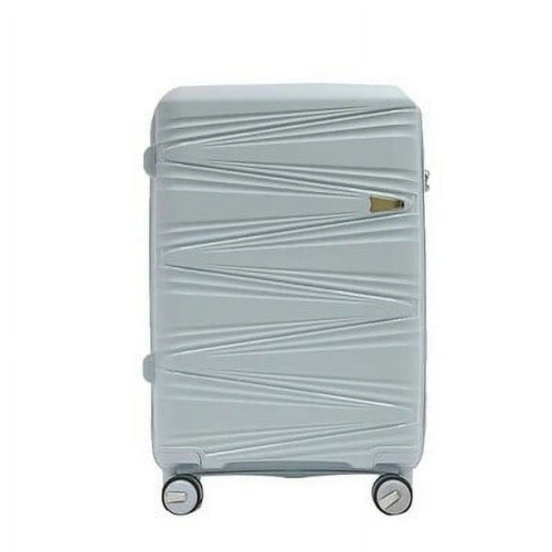 Valise à roulettes extensible légère 100 % PP de 24&nbsp;po de TRAVLR avec verrou TSA, roulettes mutées et chariot en aluminium - Bleu pâle.