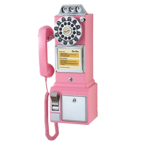 RYAN BRO S. Retro 1950's Payphone With Coin Bank(Pink)