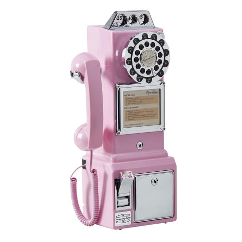Ryan Bros. Retro 1950's Payphone with Coin Bank(Pink)