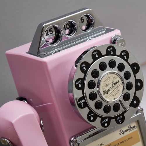 Ryan Bros. Retro 1950's Payphone with Coin Bank(Pink)