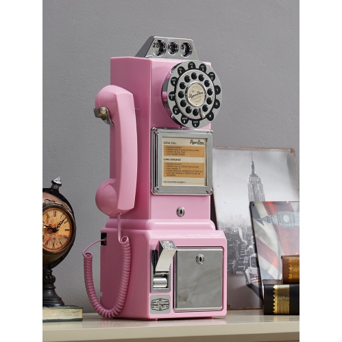 Ryan Bros. Retro 1950's Payphone with Coin Bank(Pink)