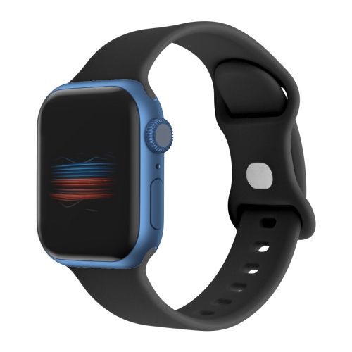 WORRYFREE GADGETS  Silicone Sports Band for Apple Watch - 42/44/45MM - In Black