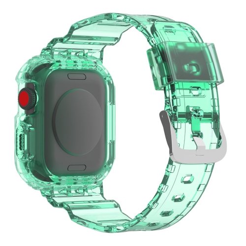 Bracelet en TPUR Uni-Body de WFG avec étui antichoc pour Apple Watch - 40&nbsp;mm/41&nbsp;mm - Vert transparent