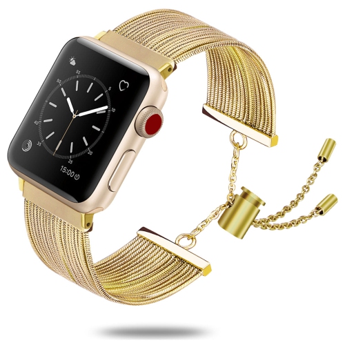 WORRYFREE GADGETS  Dressy Bracelet Metal Fashion Band for Apple Watch - 38/40/41MM - In Gold