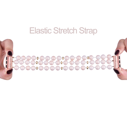 WFG Handmade Beaded Pearl Band for Apple Watch - 42/44/45mm - Pink