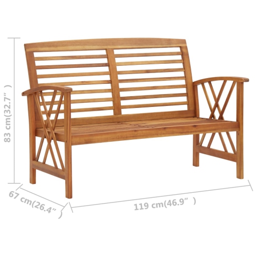 vidaXL 3 Piece Patio Lounge Set Solid Acacia Wood