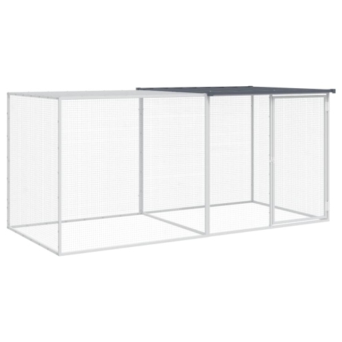 VIDAXL  Chicken Cage With Roof Anthracite 203X98X90 Cm Galvanised Steel