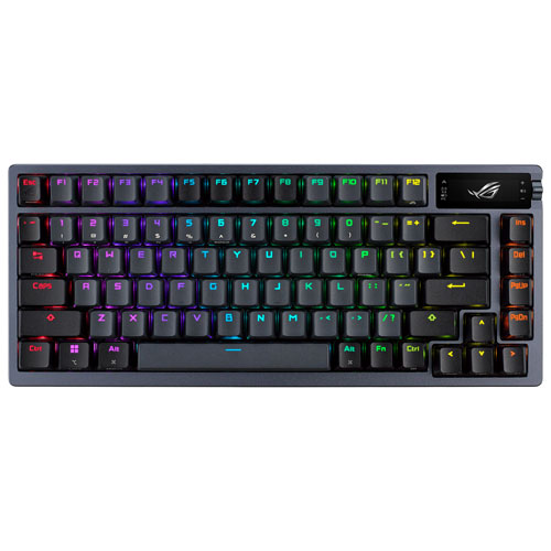 Clavier de jeu mécanique sans fil NX ROG Azoth d'ASUS avec écran DELO - Noir