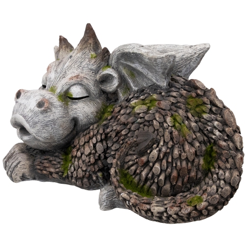 Sleeping Dragon Outdoor Garden Statue - 14.25"