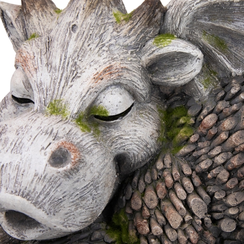 Sleeping Dragon Outdoor Garden Statue - 14.25"