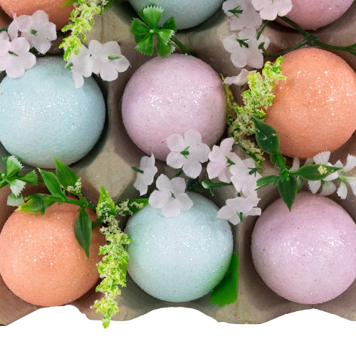 Pastel Easter Eggs with Carton Decoration - 6.25" - Set of 9