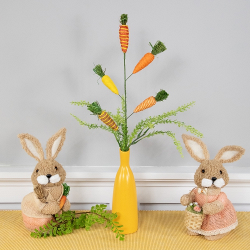 Striped Carrots Artificial Easter Spray - 23.75"
