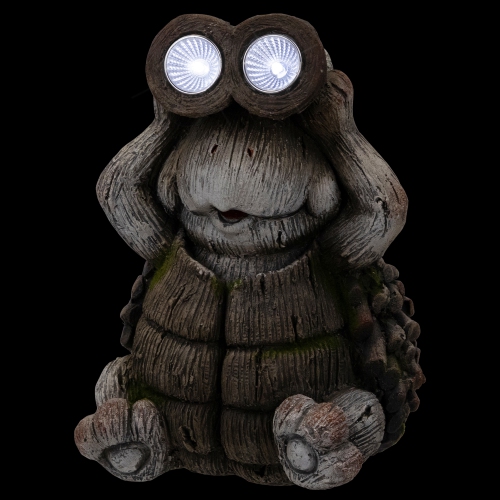 Turtle with Binoculars Outdoor Solar Lighted Garden Statue - 11.5"