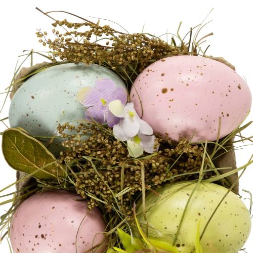Speckled Easter Eggs with Carton Decoration - 6" - Set of 6