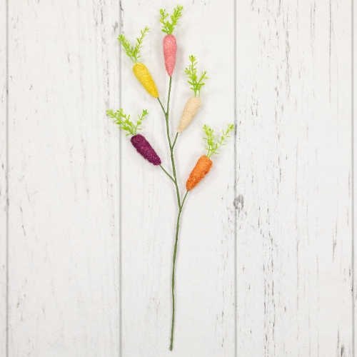 Knitted Carrots Easter Spray - 23.75" - Multicolor