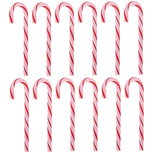 Peppermint Candy Cane Christmas Ornaments - 7" - Red and White - 12 ct