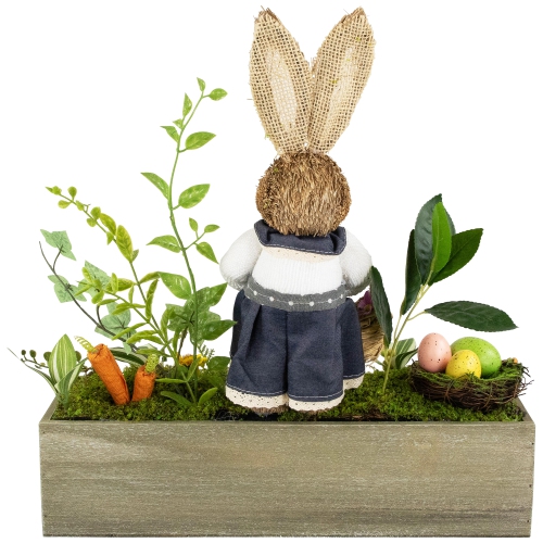 Boxed Garden Arrangement with Bunny Easter Decoration - 17.25"