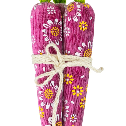 Bundled Floral Easter Carrots Decoration - 10.25"