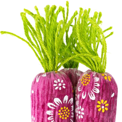 Bundled Floral Easter Carrots Decoration - 10.25"