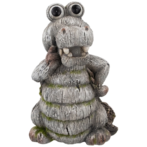 Sassy Crocodile Outdoor Garden Statue - 13.25"