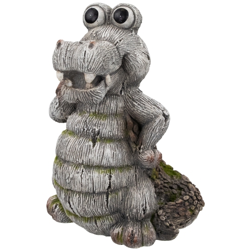 Sassy Crocodile Outdoor Garden Statue - 13.25"