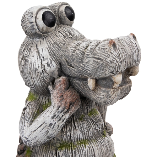 Sassy Crocodile Outdoor Garden Statue - 13.25"