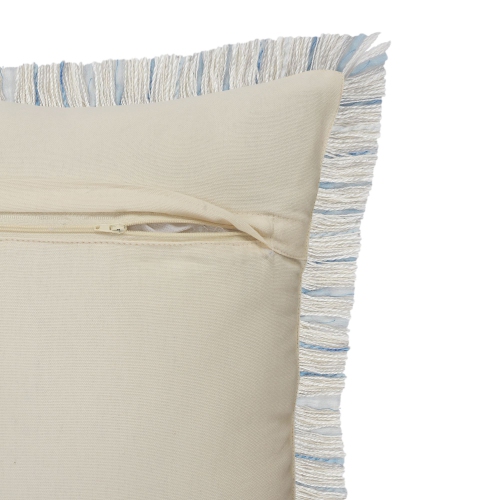 20" Black and Blue Interwoven Square Throw Pillow