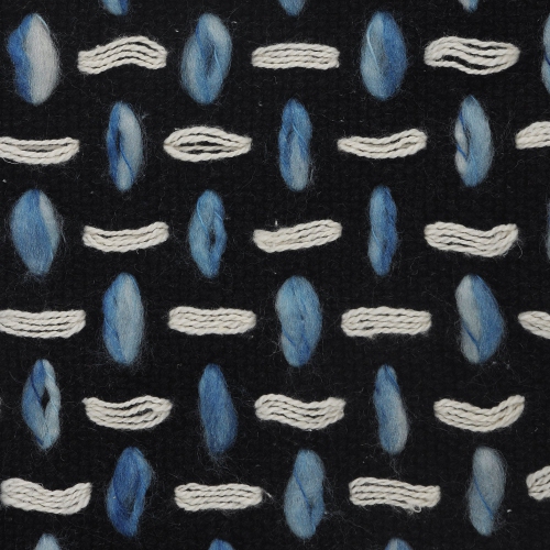 20" Black and Blue Interwoven Square Throw Pillow