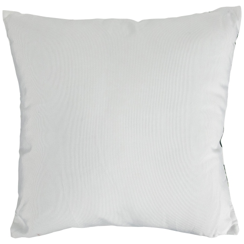 Coussin décoratif avec feuilles de palmier et pierres du Rhin - 16 po - Vert et blanc