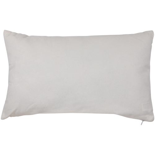 Coussin décoratif rectangulaire « Joyful » brodé - 19 po - Rouge et blanc
