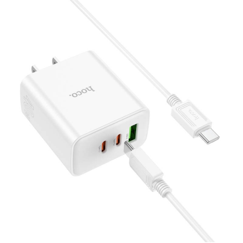 PD 40W Triple Ports USB-A Port & 2x USB-C Port Wall Charger Power Adapter with USB-C Cable