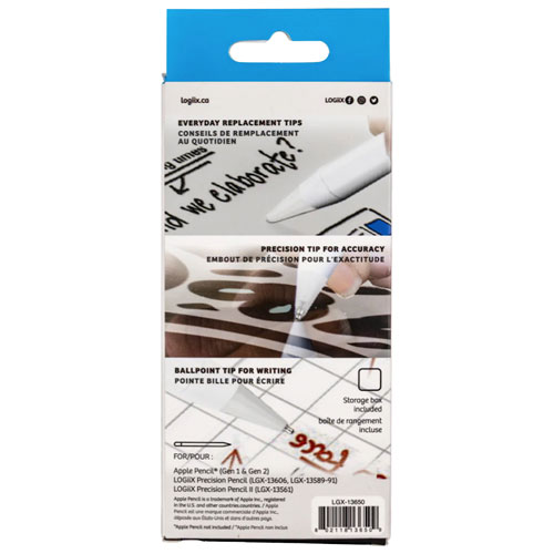 LOGiiX Pencil Replacement Tips - 4-Pack - White