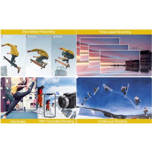 TUTT 8K Camcorder 48MP WIFI Digital Video Camera | Premium Combo | 128GB SanDisk Extreme Pro microSD | 2 Batteries