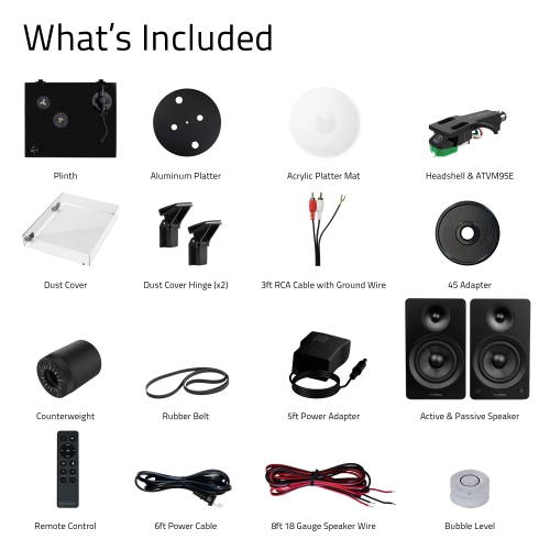 RT81+ Elite HiFi Turntable & Ai61 6.5" Speakers Bundle: Enhanced Sound Clarity and Power