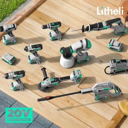 Litheli 20V Cordless Paint Sprayer Gun, HVLP Paint Sprayers Battery Powered Paint Gun with 4.0 Ah Battery & Charger