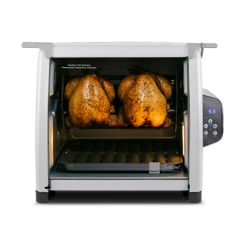 RONCO  6000 Series Rotisserie Oven, 3 Cooking Functions, Digital Display, Includes Rotisserie Spit And Multi-Purpose Basket In Platinum