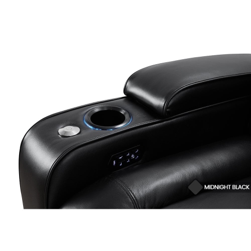 Valencia Rome Top Grain 11000 Nappa Leather Theater Seating,(Row of 4, Midnight Black)