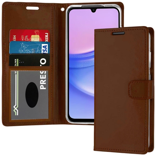 XCRS – Étui portefeuille en cuir pu à rabat avec fente pour carte, dragonne avec dragonne et support à angles multiples pour Samsung Galaxy A15 5G