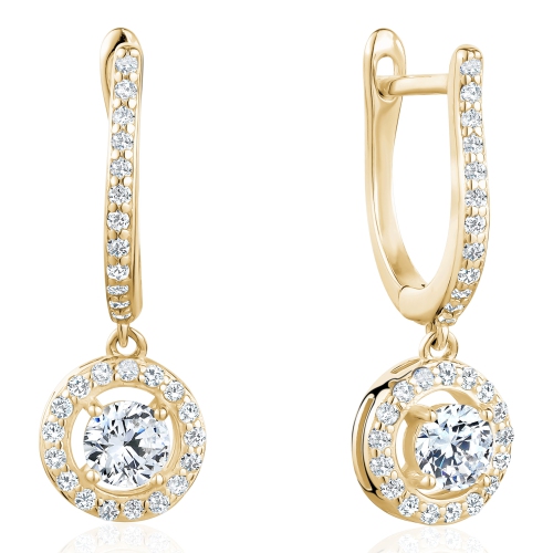 CLUB ROCHELIER  5A Cubic Zirconia Geometric Halo Drop Earrings In Multicolor