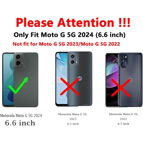 XCRS – Étui portefeuille en cuir pu à rabat avec fente pour carte, dragonne à angle multiple pour Motorola G 5G 6,6 po