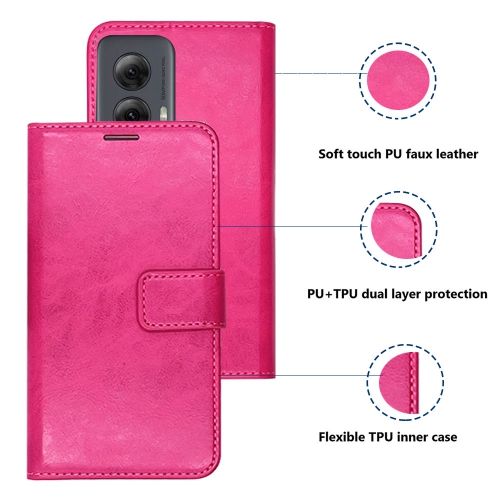 XCRS – Étui portefeuille en cuir pu à rabat avec fente pour carte, dragonne à angle multiple pour Motorola G Power 5G 6,7”